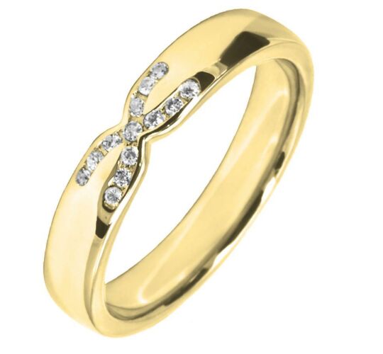 3.75mm Shaped Wedding Ring - 0.12ct Diamond | W583